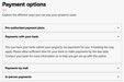 Accordion foldout showing different payment options for property taxes